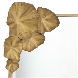 Ismerie Updated Traditional Antique Brass Floral Accent Wall Mirror|