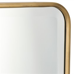 Ismerie Updated Traditional Antique Brass Floral Accent Wall Mirror|