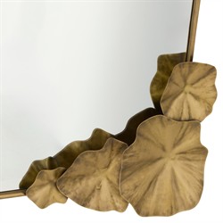 Ismerie Updated Traditional Antique Brass Floral Accent Wall Mirror|