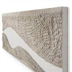 Palecek Lisbon Coastal Beach Light Taupe Wave Rattan Mixed Media - 32x74|