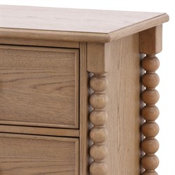 Calypso Updated Traditional Natural Oak Bobbin Nightstand|