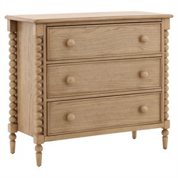 Calypso Updated Traditional Whitewash Oak Bobbin Dresser|