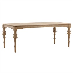 Elena Updated Traditional Natural Mango Wood Rectangular Dining Table - 78"|