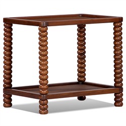 Tobi Updated Traditional Brown Acacia Wood Rectangular Side Table|