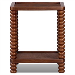 Tobi Updated Traditional Brown Acacia Wood Rectangular Side Table|