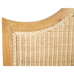 Allard Coastal Beach Brown Wood Natural Woven Rattan Bed - King|