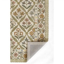 Olivia French Country Green Wool Floral Patterned Rug - 5'x7'6"|