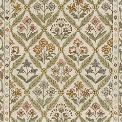 Olivia French Country Green Wool Floral Patterned Rug - 5'x7'6"|