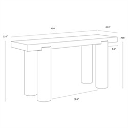 Philippa Modern Classic Cream Marble Brown Mango Wood Rectangular Console Table|