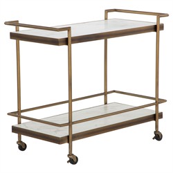 Rossana Modern Classic Bronze Metal Bar Cart|