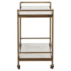 Rossana Modern Classic Bronze Metal Bar Cart|