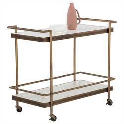 Rossana Modern Classic Bronze Metal Bar Cart|