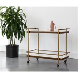 Rossana Modern Classic Bronze Metal Bar Cart|