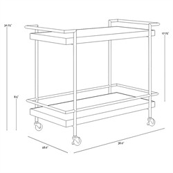 Rossana Modern Classic Bronze Metal Bar Cart|