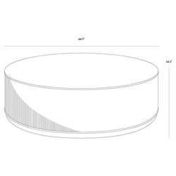 Palmerston Modern Black Oak Brushed Gold Steel Round Drum Coffee Table|