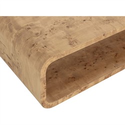 Alder Modern Classic Natural Burl Rectangular Coffee Table|