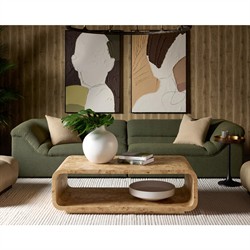 Alder Modern Classic Natural Burl Rectangular Coffee Table|