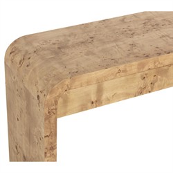Alder Modern Classic Natural Burl Rectangular Console Table|