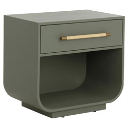 Ayelet Modern Classic Green Oak Nightstand|
