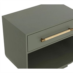 Ayelet Modern Classic Green Oak Nightstand|