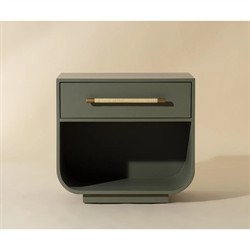 Ayelet Modern Classic Green Oak Nightstand|