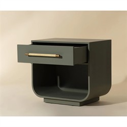 Ayelet Modern Classic Green Oak Nightstand|