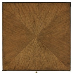 Cambria Modern Classic Brown Wood Square Side Table|