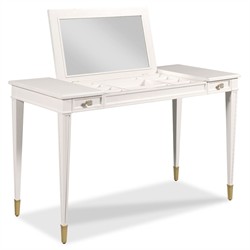 Elsa French Country White Wood Vanity Desk|