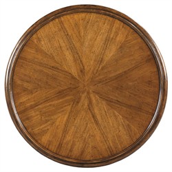 Linwood Updated Traditional Brown Wood Round Side Table|