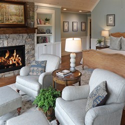 Linwood Updated Traditional Brown Wood Round Side Table|