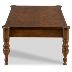 Nevis Updated Traditional Brown Wood Rectangular Storage Coffee Table|