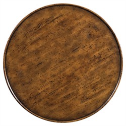 Sonoma Updated Traditional Brown Wood Round Coffee Table|