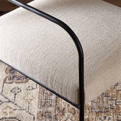 Faryn Modern Classic Cream Performance Iron Dining Arm Chair|