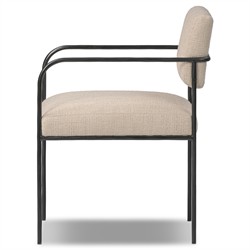 Faryn Modern Classic Cream Performance Iron Dining Arm Chair|