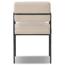 Faryn Modern Classic Cream Performance Iron Dining Arm Chair|