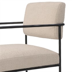 Faryn Modern Classic Cream Performance Iron Dining Arm Chair|