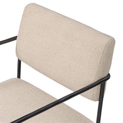 Faryn Modern Classic Cream Performance Iron Dining Arm Chair|