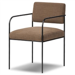 Faryn Modern Classic Brown Performance Iron Dining Arm Chair|