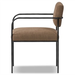 Faryn Modern Classic Brown Performance Iron Dining Arm Chair|