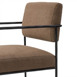 Faryn Modern Classic Brown Performance Iron Dining Arm Chair|