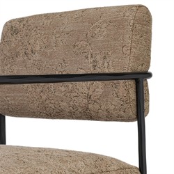 Faryn Modern Classic Brown Printed Iron Dining Arm Chair|