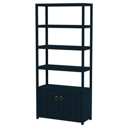 Allura Modern Classic Blue Wood Etagere|