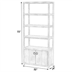 Allura Modern Classic Blue Wood Etagere|