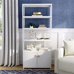 Allura Modern Classic White Wood Etagere|