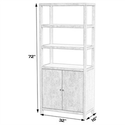 Shay Modern Classic Coffee Brown Wood Bookcase|