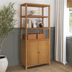 Shay Modern Classic Natural Wood Bookcase|