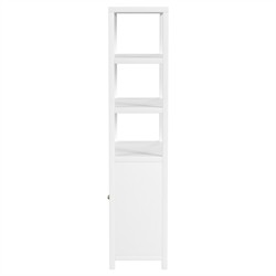 Shay Modern Classic White Wood Bookcase|