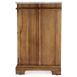 Eileen Updated Traditional White Marble Brown Wood Vanity Sink - 42"|