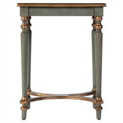 Zahra French Country Green Wood Side Table|