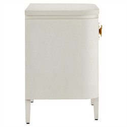 Sazana Modern Classic White Oak Demilune Nightstand|